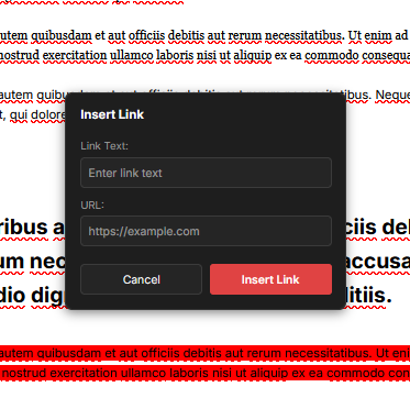 Dialog til indsættelse af link